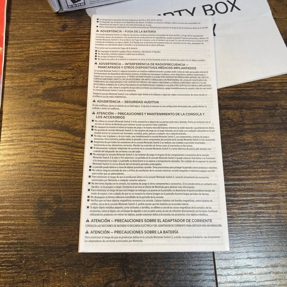 Nintendo Switch 2 Mario Kart Bundle EMPTY BOX ONLY + Guidelines & Holiday Guide